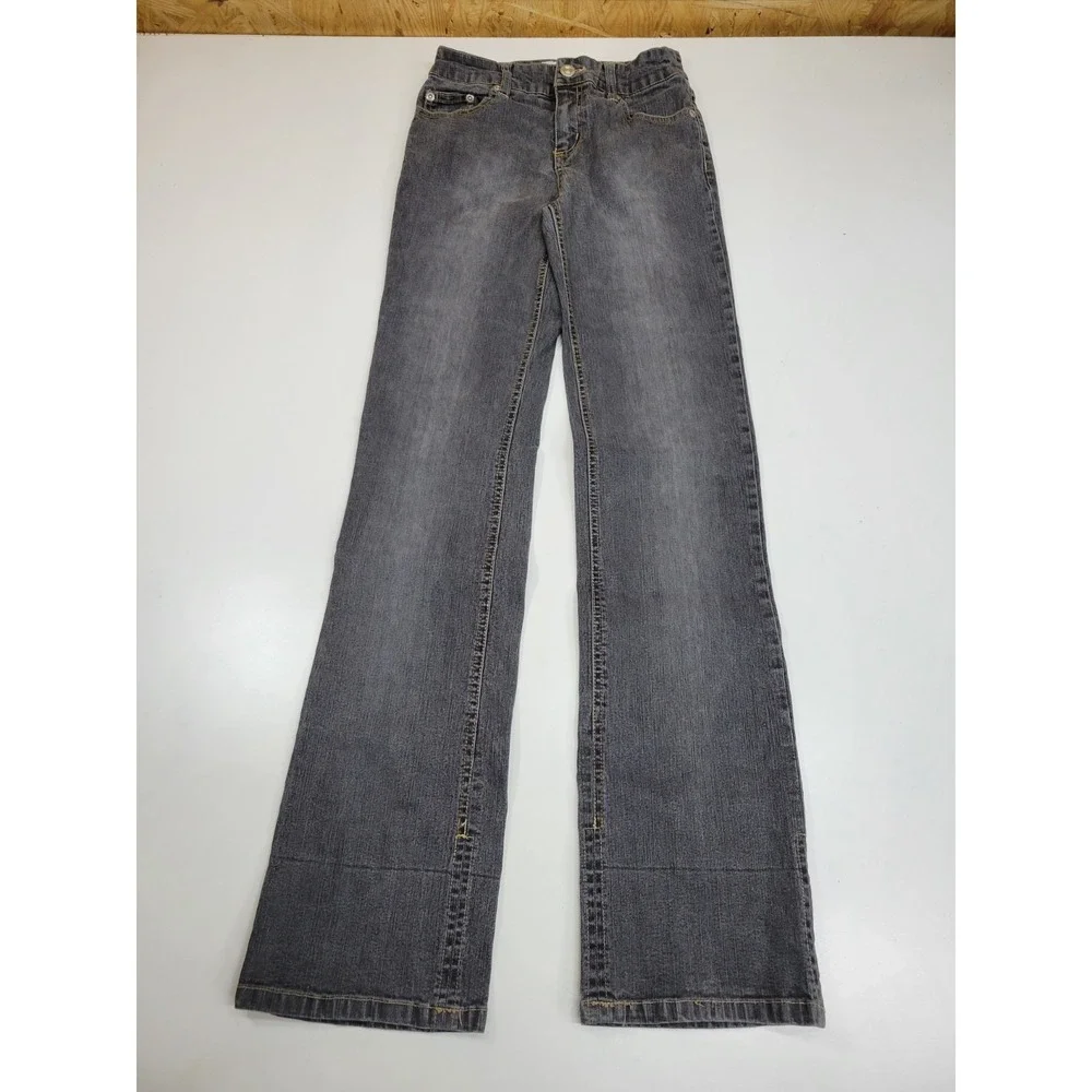 Xhilaration Womens Gray Denim Jeans Size 12 Bootcut Stretch Mid Rise Casual...